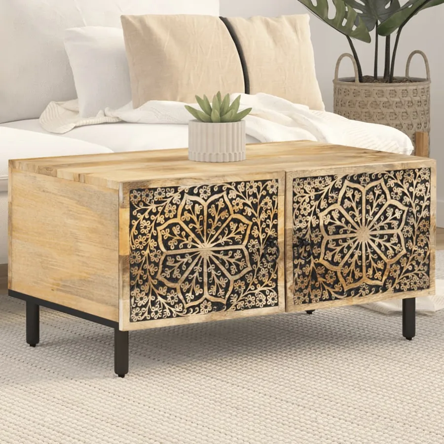 Table basse 80x50x40 cm bois de manguier massif