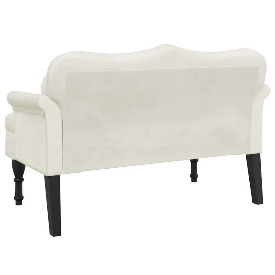 Banc avec coussins crème 120,5x65x75 cm velours - 5