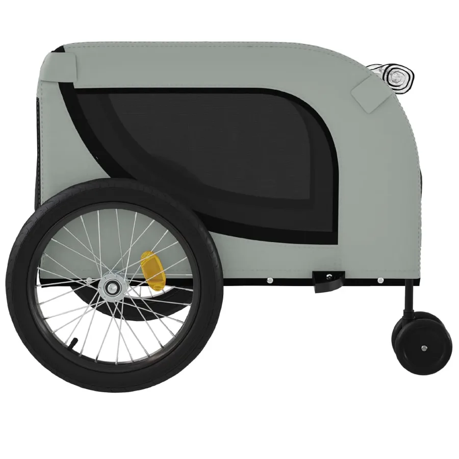 Remorque de vélo pour animaux de compagnie gris et noir - 6