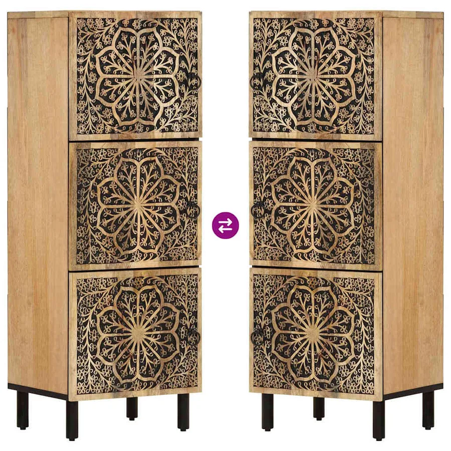 Armoire latérale 40x33x110 cm bois massif de manguier - 6
