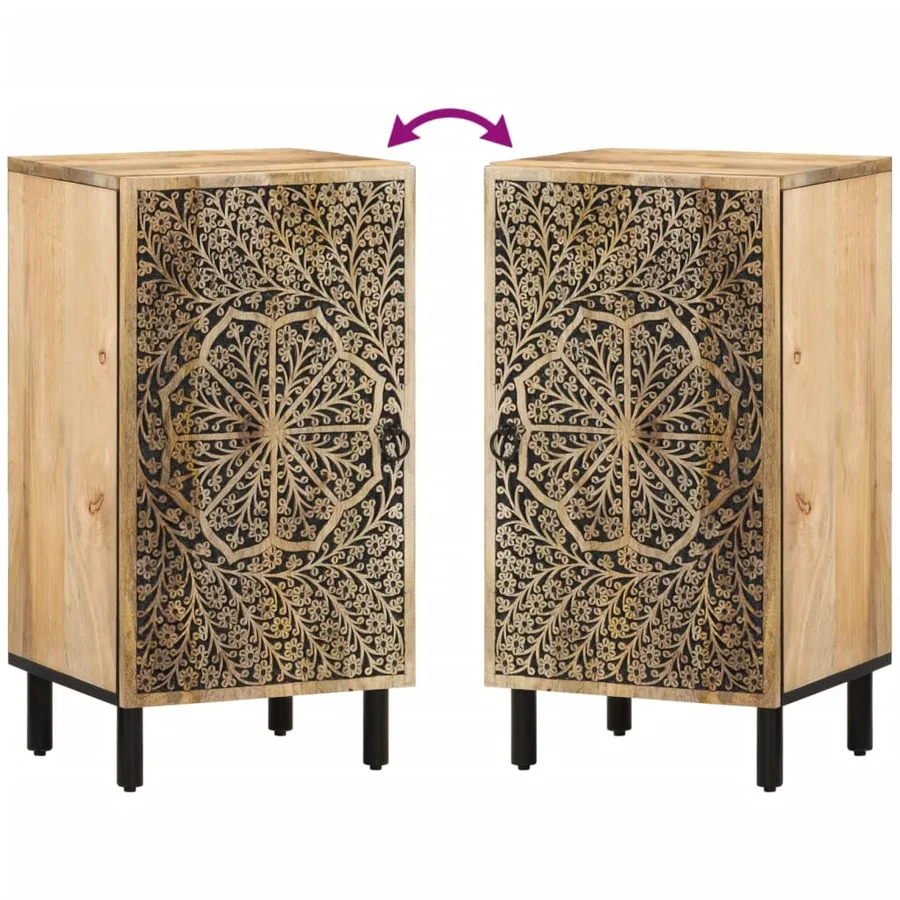 Armoire latérale 40x33x75 cm bois massif de manguier - 6