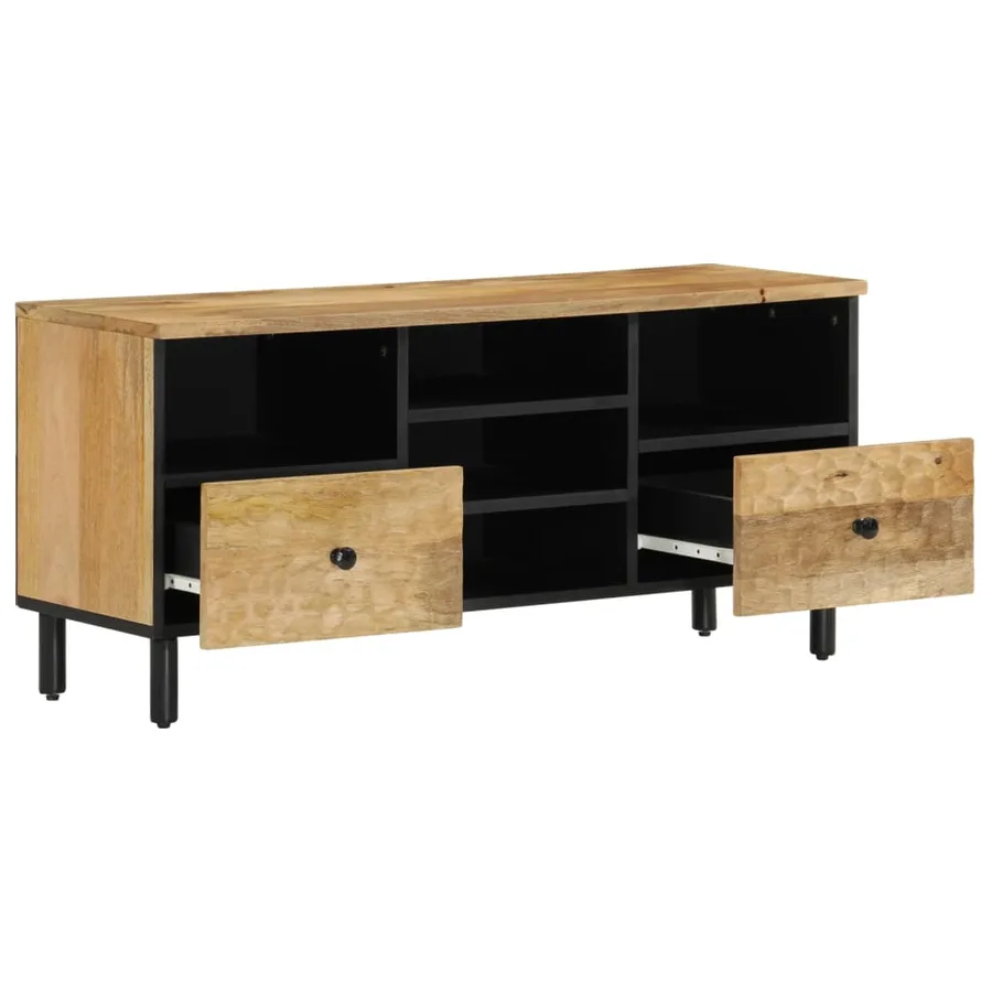 Meuble TV 100x33x46 cm bois massif de manguier - 2