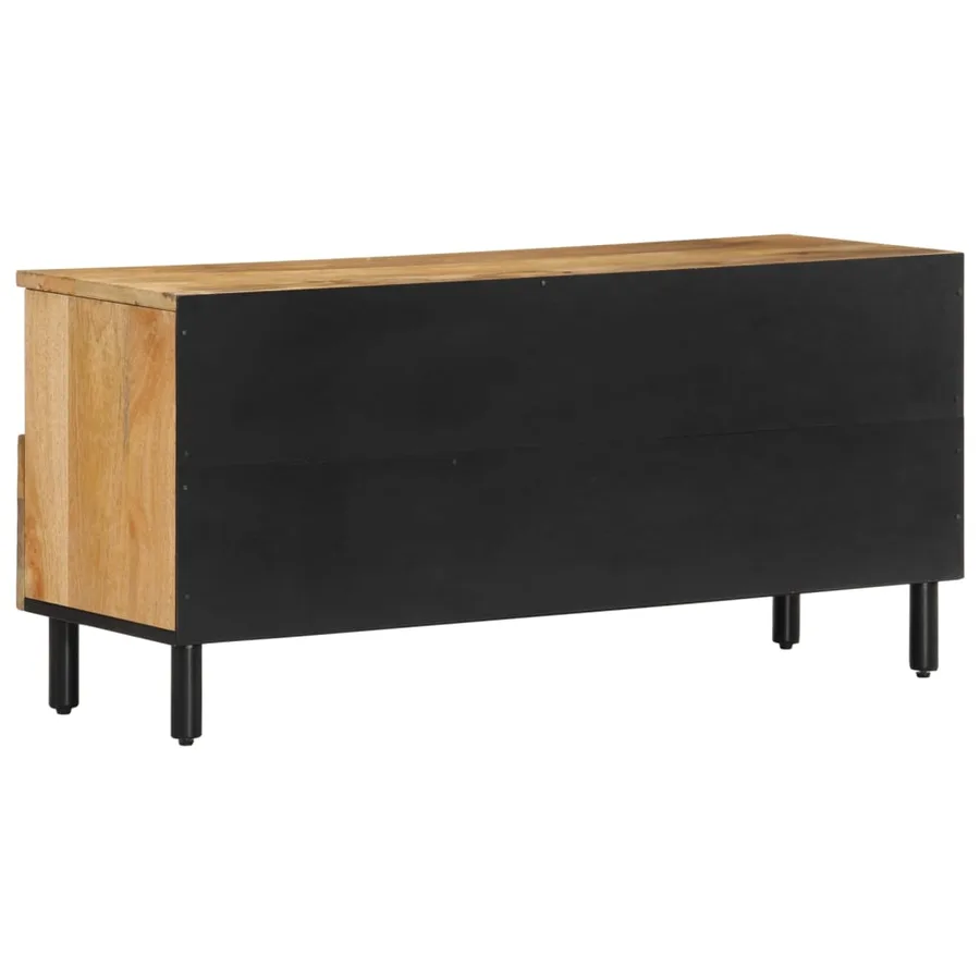 Meuble TV 100x33x46 cm bois massif de manguier - 5