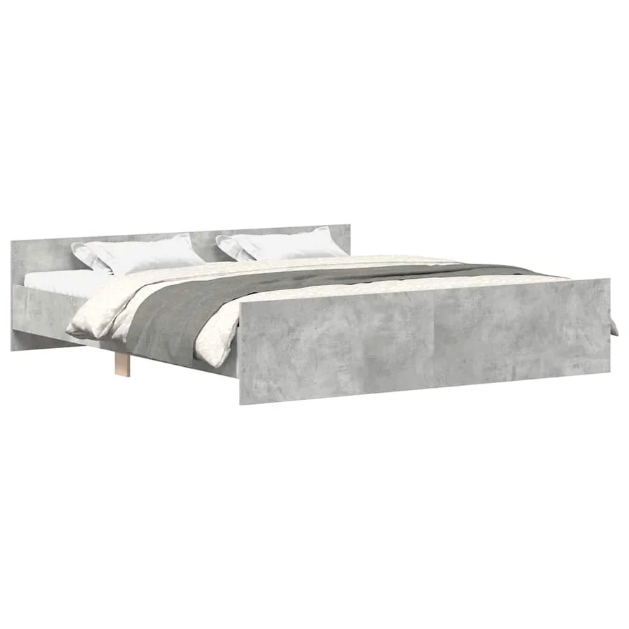 Cadre de lit sans matelas gris béton 160x200 cm - 2