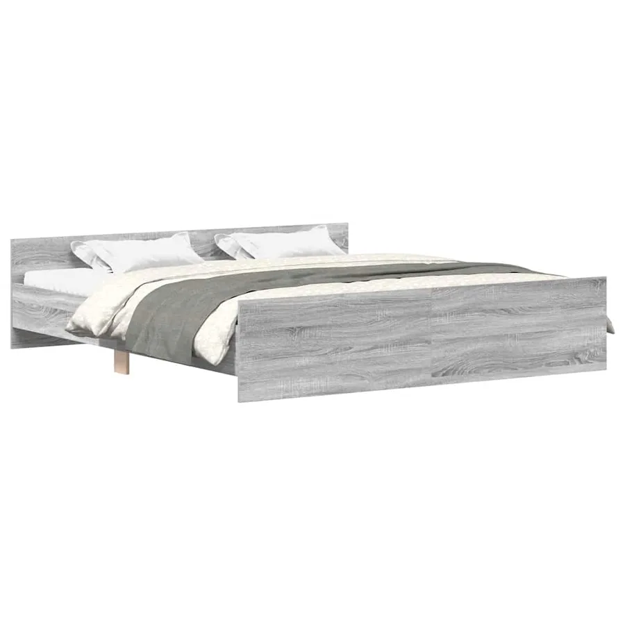 Cadre de lit sans matelas sonoma gris 160x200 cm - 2