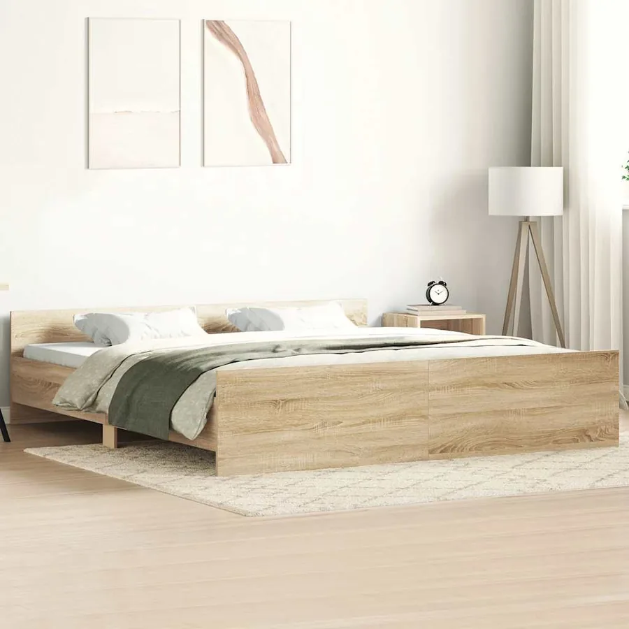 Cadre de lit sans matelas chêne sonoma 180x200 cm