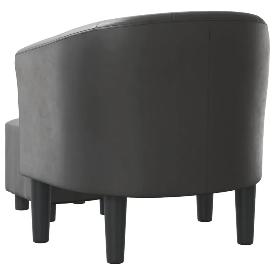 Chaise cabriolet avec repose-pied gris similicuir - 5