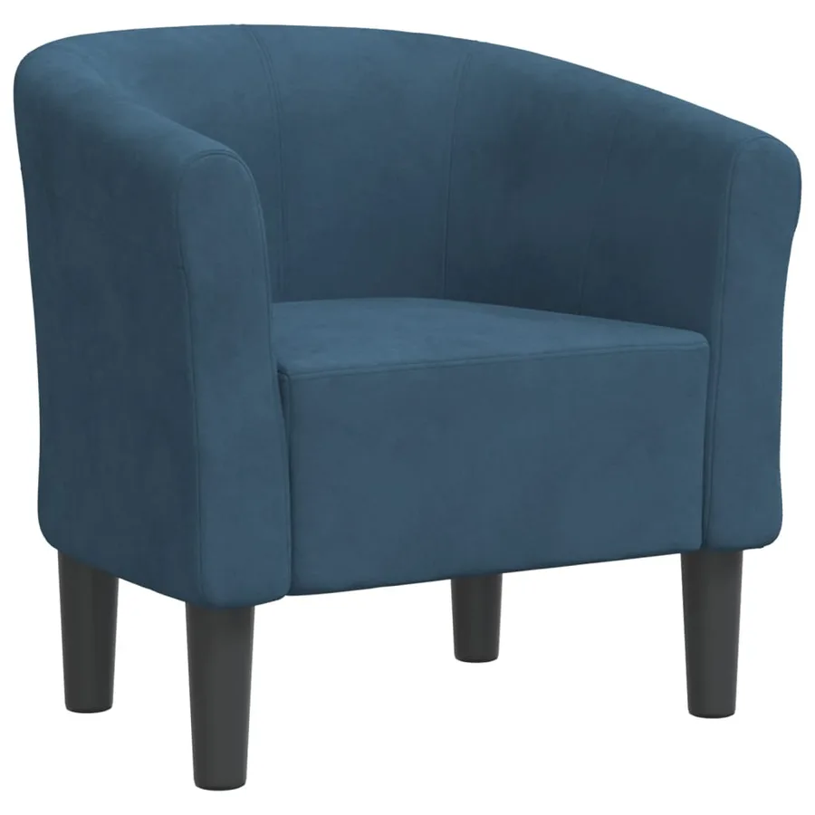 Chaise cabriolet bleu foncé velours - 2