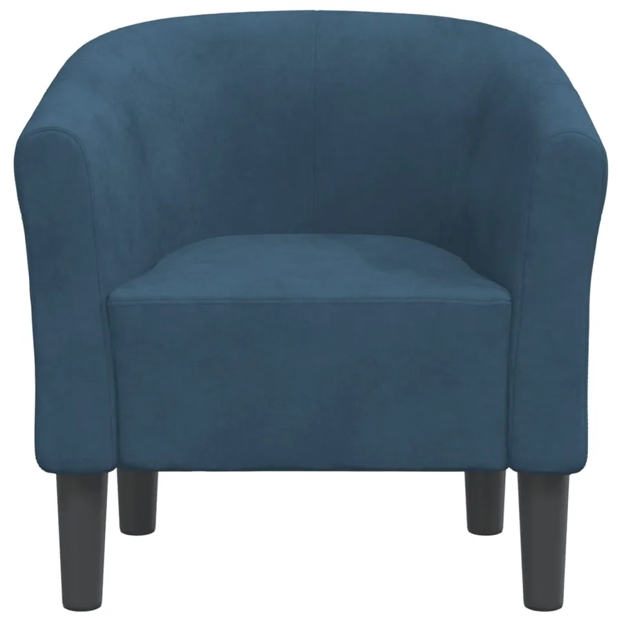 Chaise cabriolet bleu foncé velours - 3
