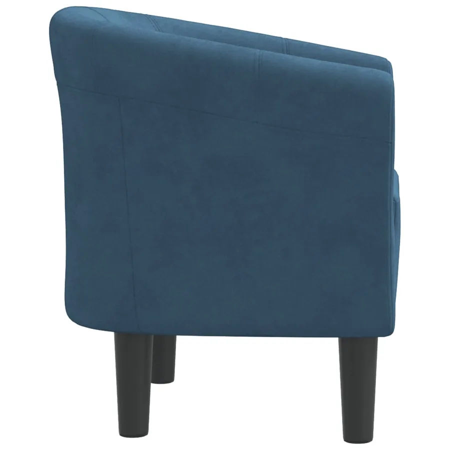 Chaise cabriolet bleu foncé velours - 4