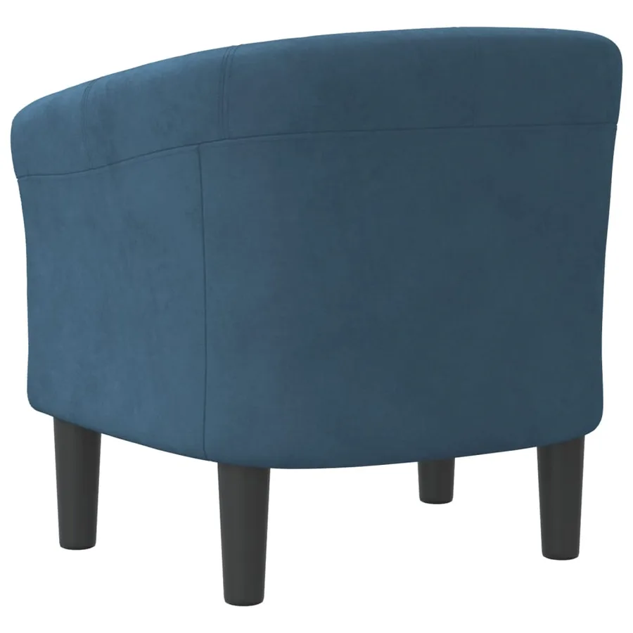 Chaise cabriolet bleu foncé velours - 5