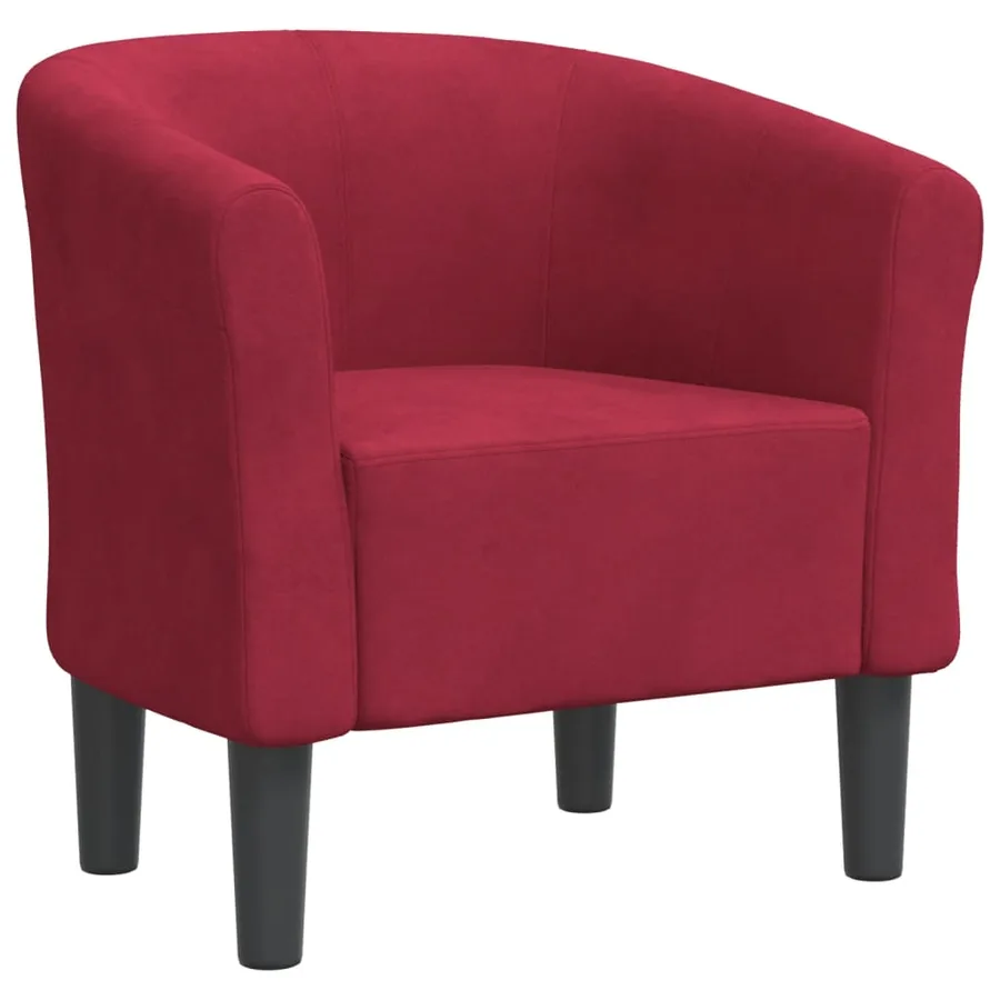 Chaise cabriolet rouge bordeaux velours - 2