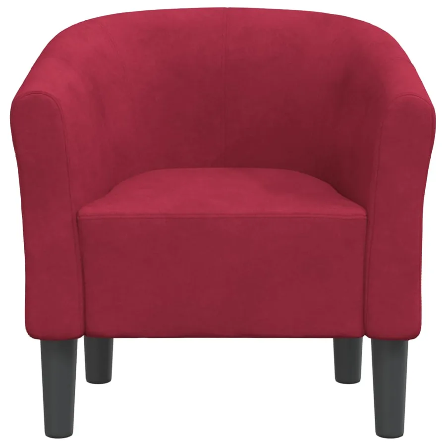 Chaise cabriolet rouge bordeaux velours - 3