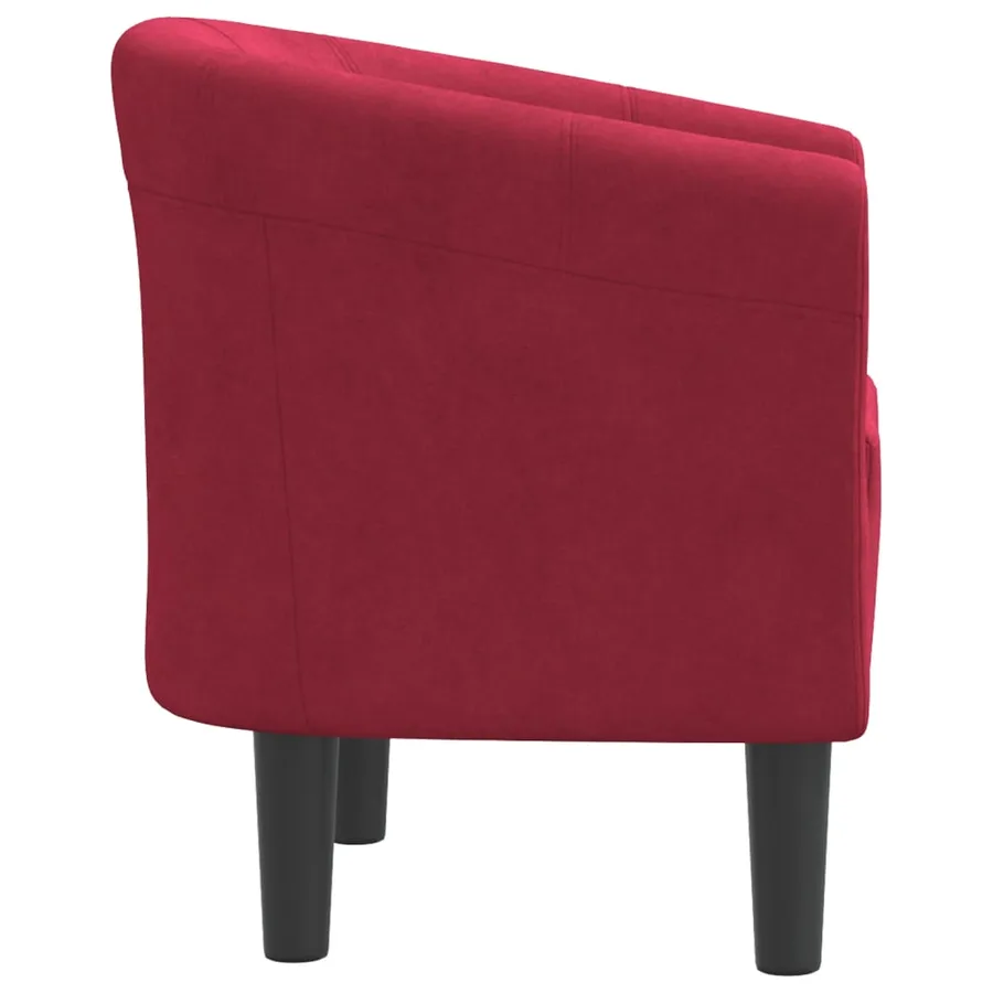 Chaise cabriolet rouge bordeaux velours - 4