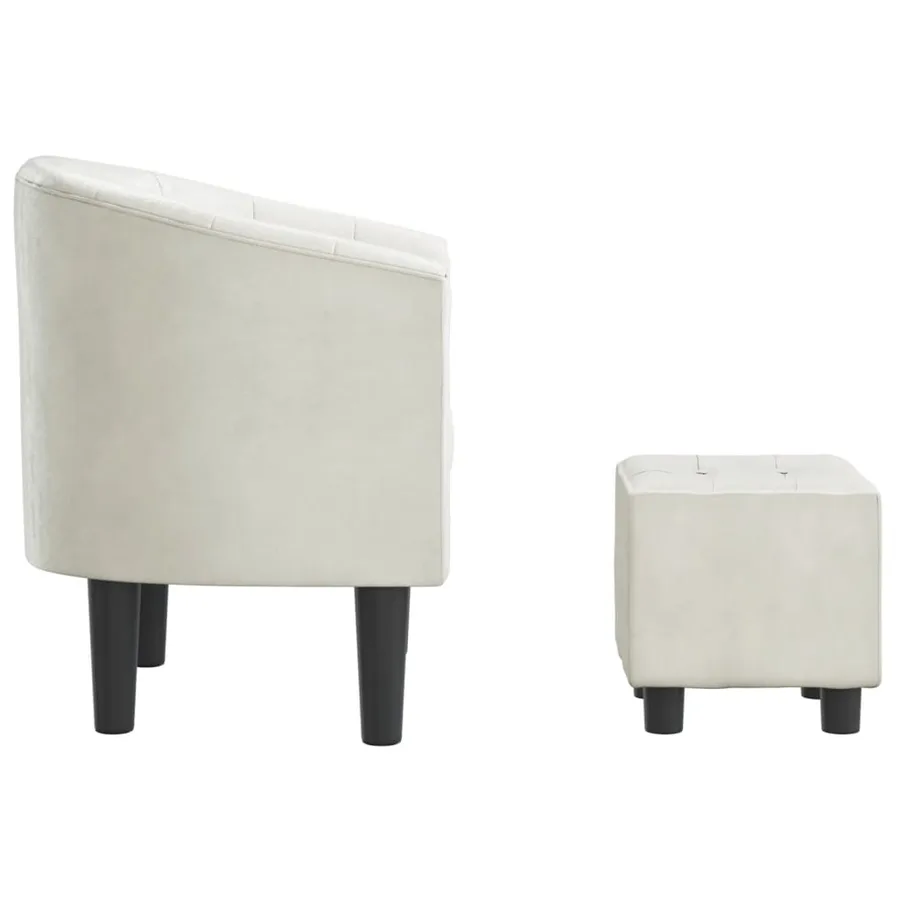 Chaise cabriolet avec repose-pied blanc similicuir - 4