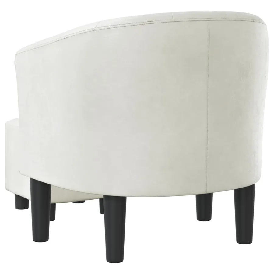 Chaise cabriolet avec repose-pied blanc similicuir - 5