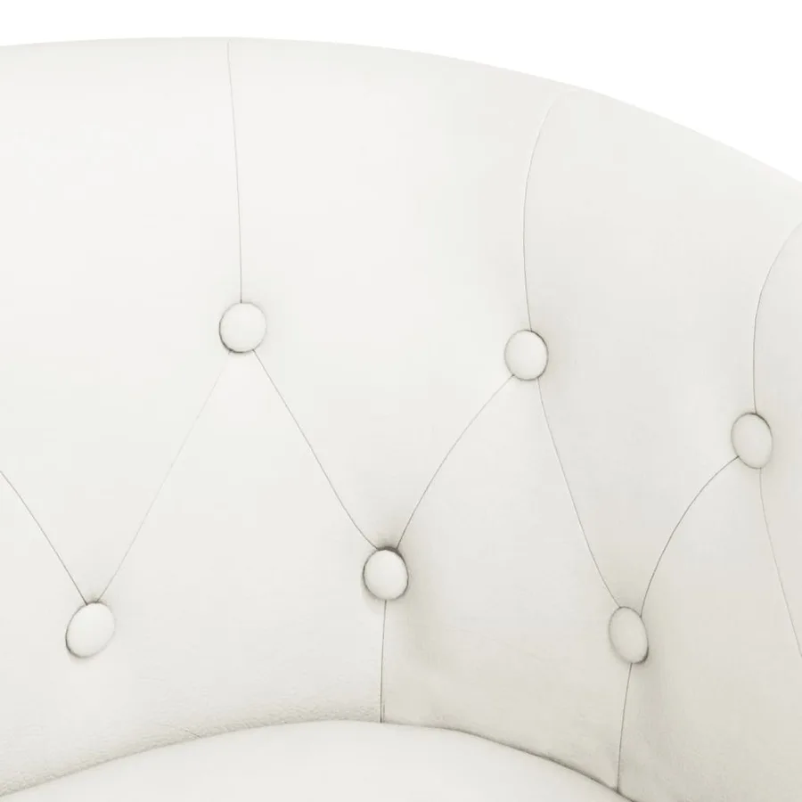 Chaise cabriolet avec repose-pied blanc similicuir - 6