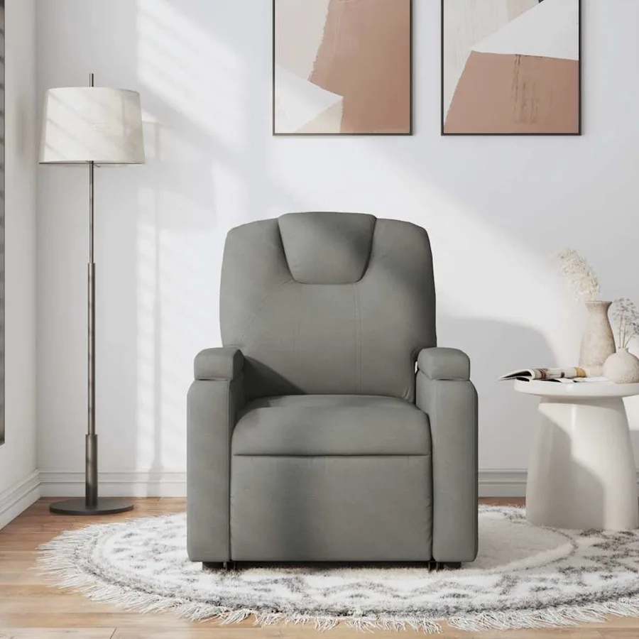 Fauteuil de massage inclinable Gris foncé Tissu - 3
