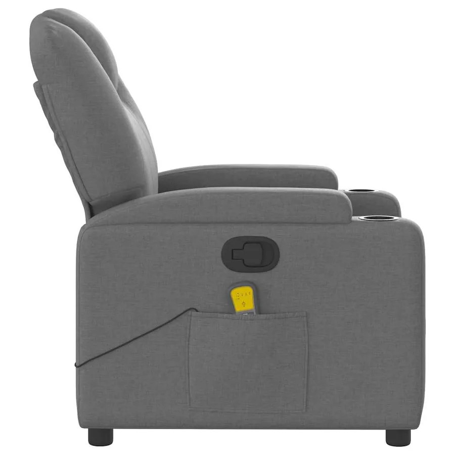 Fauteuil de massage inclinable Gris foncé Tissu - 6