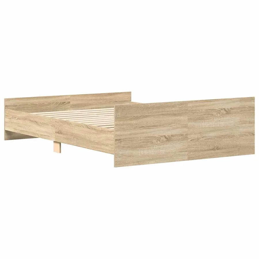 Cadre de lit sans matelas chêne sonoma 135x190 cm - 6