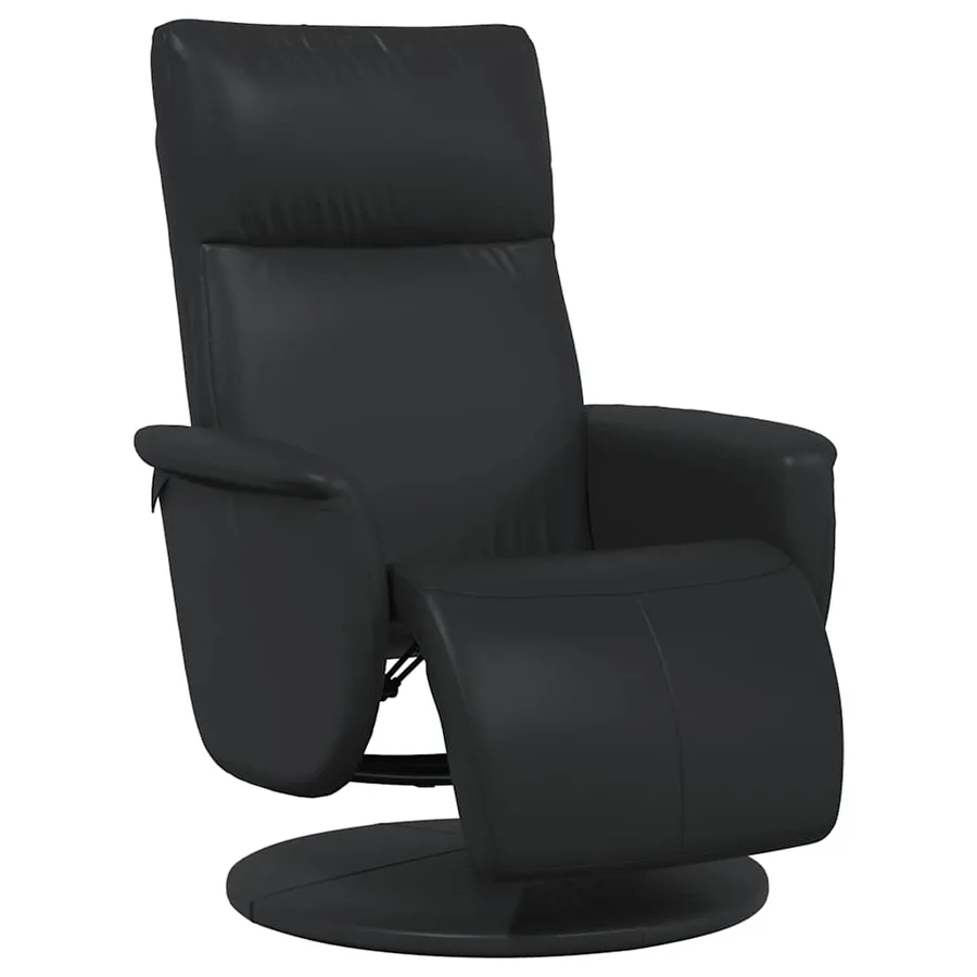 Fauteuil inclinable avec repose-pieds noir similicuir - 2