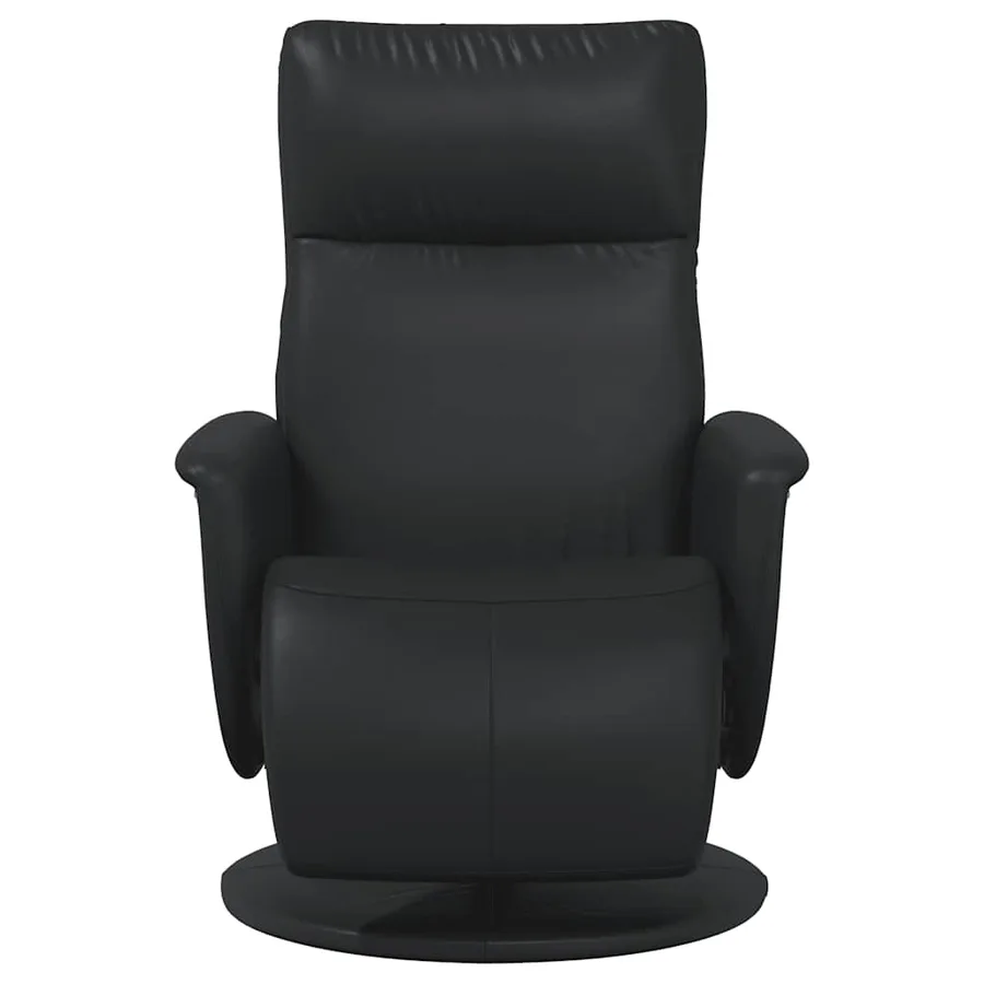 Fauteuil inclinable avec repose-pieds noir similicuir - 4