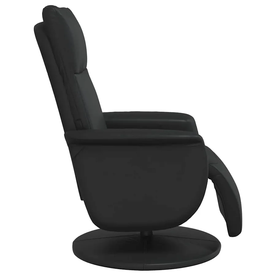 Fauteuil inclinable avec repose-pieds noir similicuir - 5