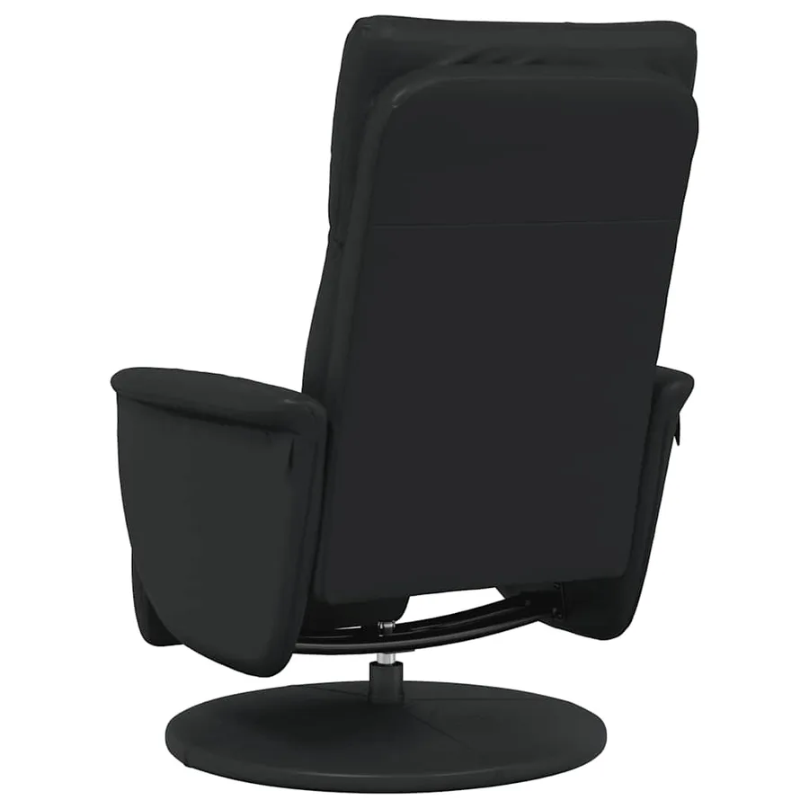 Fauteuil inclinable avec repose-pieds noir similicuir - 6