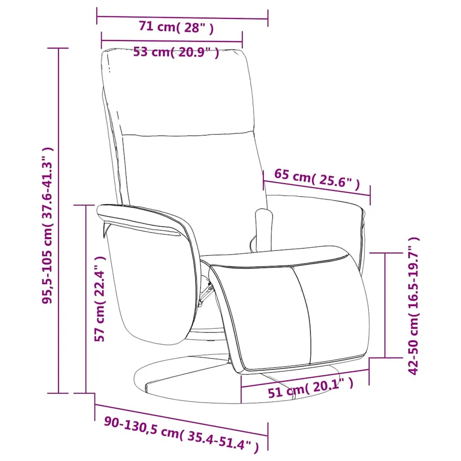 Fauteuil inclinable de massage repose-pieds marron similicuir - 11