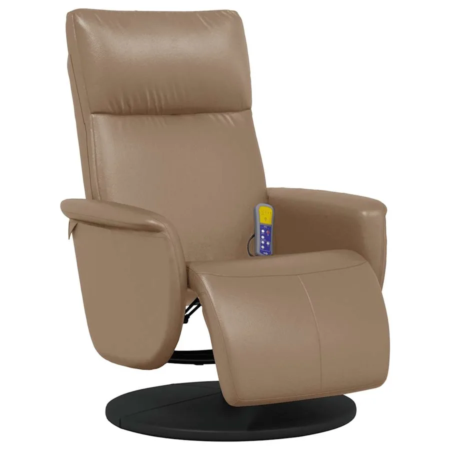 Fauteuil inclinable de massage repose-pieds cappuccino - 3