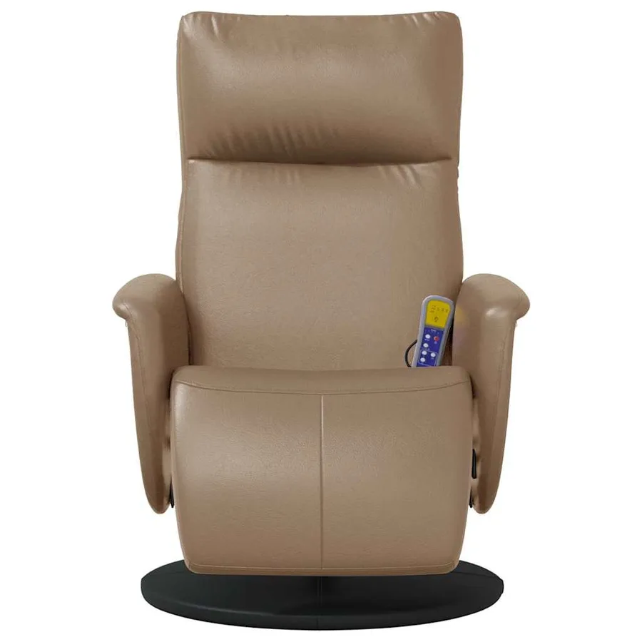 Fauteuil inclinable de massage repose-pieds cappuccino - 4