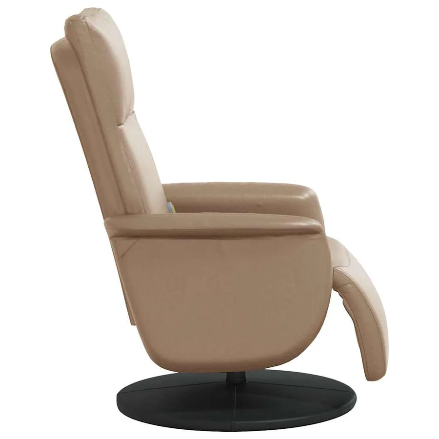 Fauteuil inclinable de massage repose-pieds cappuccino - 5