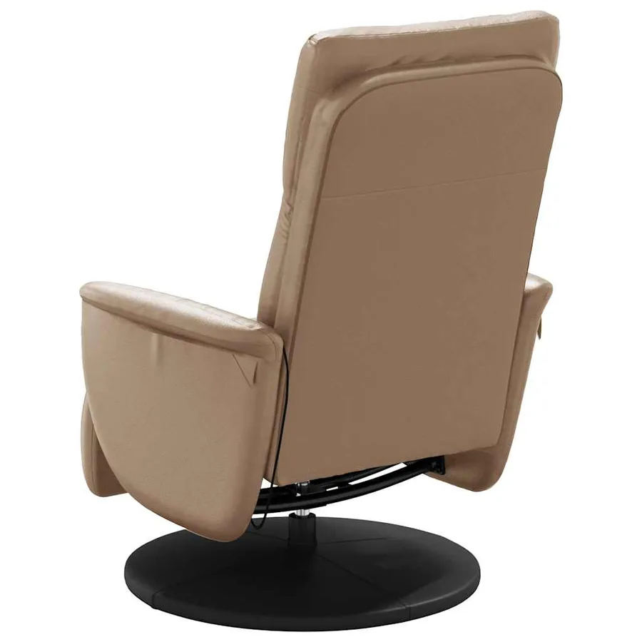 Fauteuil inclinable de massage repose-pieds cappuccino - 6