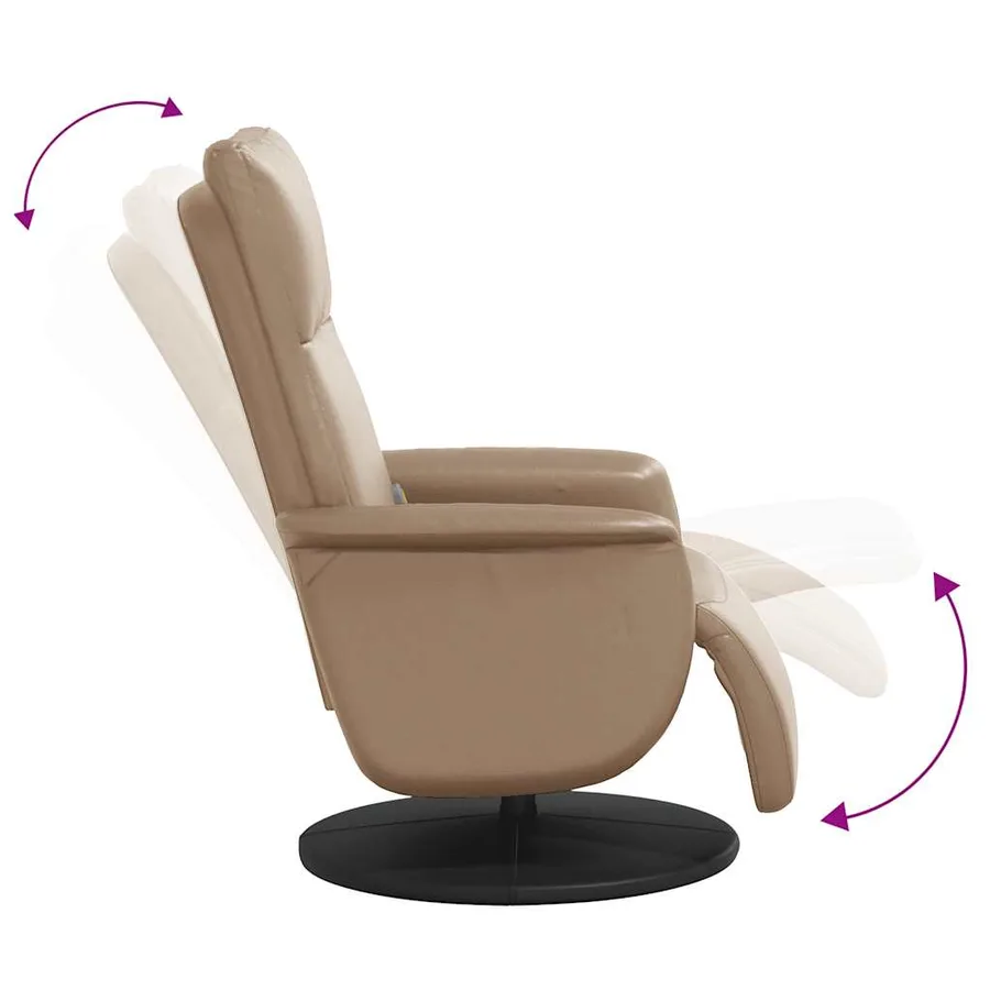 Fauteuil inclinable de massage repose-pieds cappuccino - 7