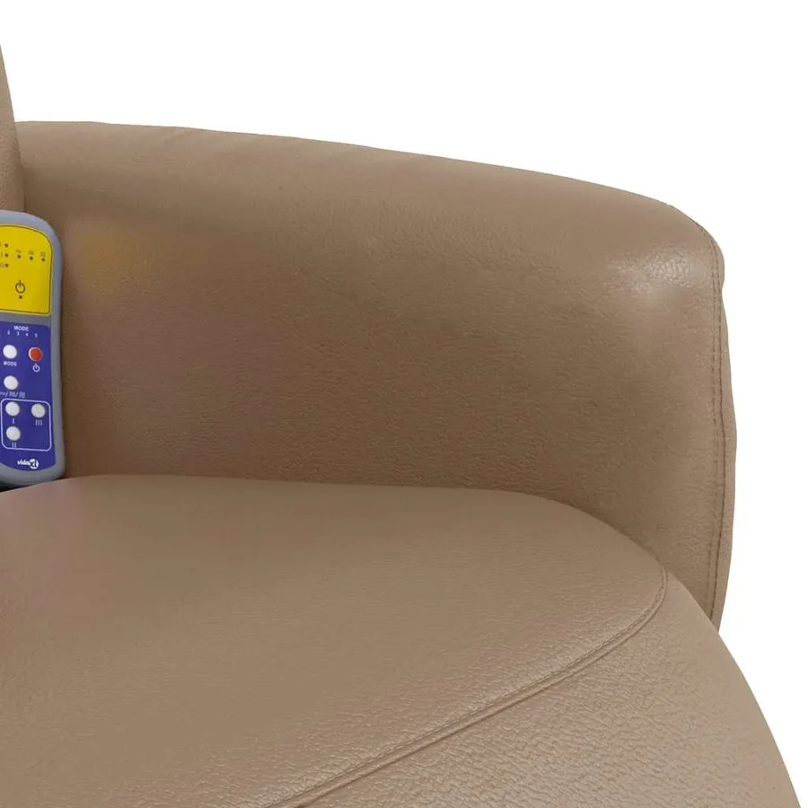 Fauteuil inclinable de massage repose-pieds cappuccino - 8