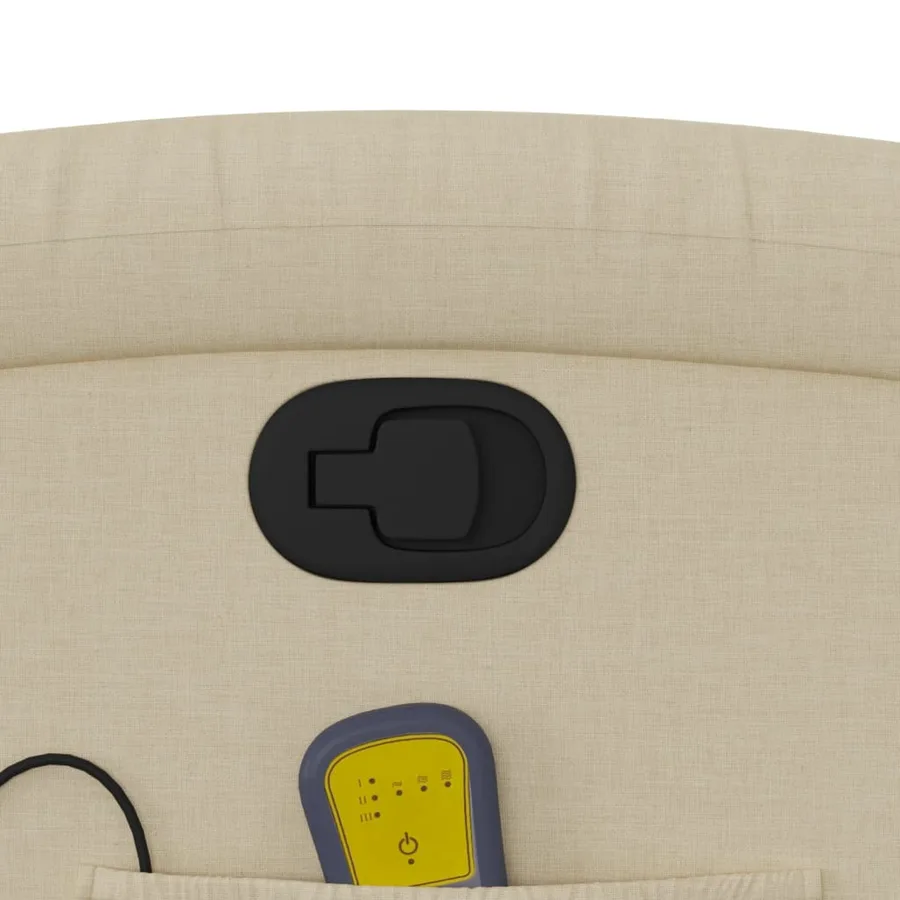 Fauteuil de massage inclinable Crème Tissu - 10