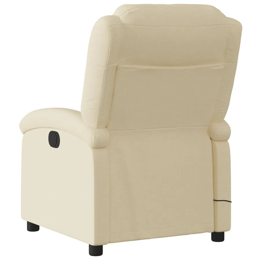 Fauteuil de massage inclinable Crème Tissu - 6