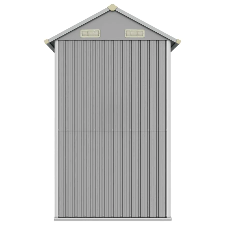 Abri de jardin gris clair 192 x 152,5 x 237 cm en acier galvanisé - 5