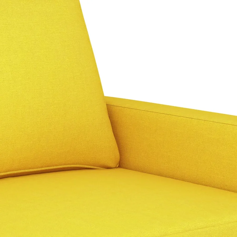 Ensemble de canapés 3 pcs avec coussins Jaune clair Tissu - 6