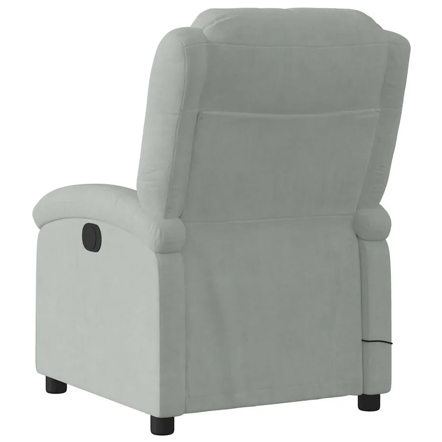 Fauteuil de massage inclinable gris clair velours - 7