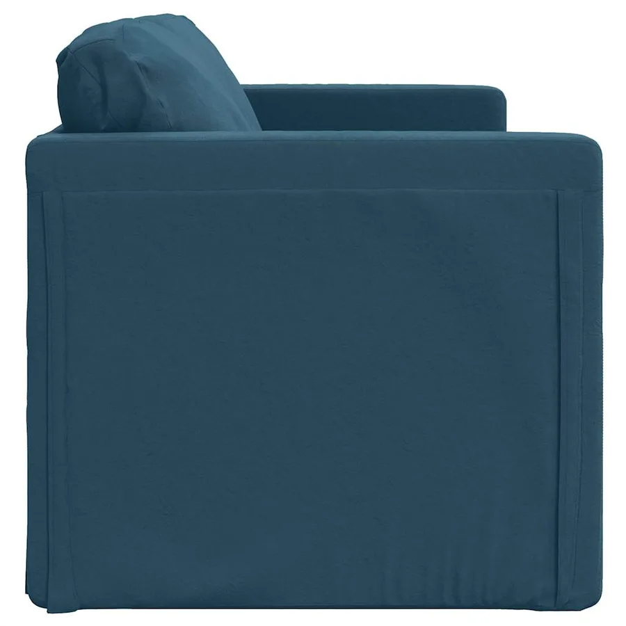 Canapé-lit 2 en 1 bleu 122x204x55 cm velours - 6