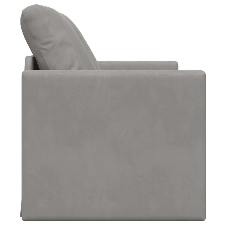 Canapé-lit 2 en 1 gris clair 122x204x55 cm velours - 6