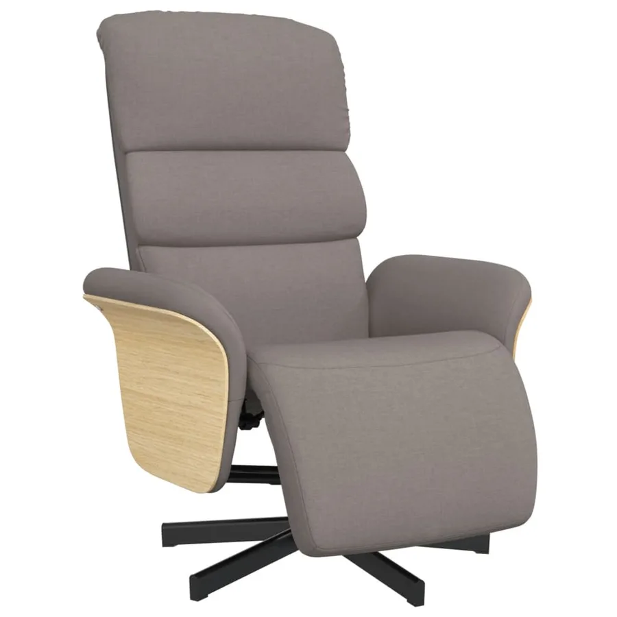 Fauteuil inclinable avec repose-pieds taupe tissu - 2