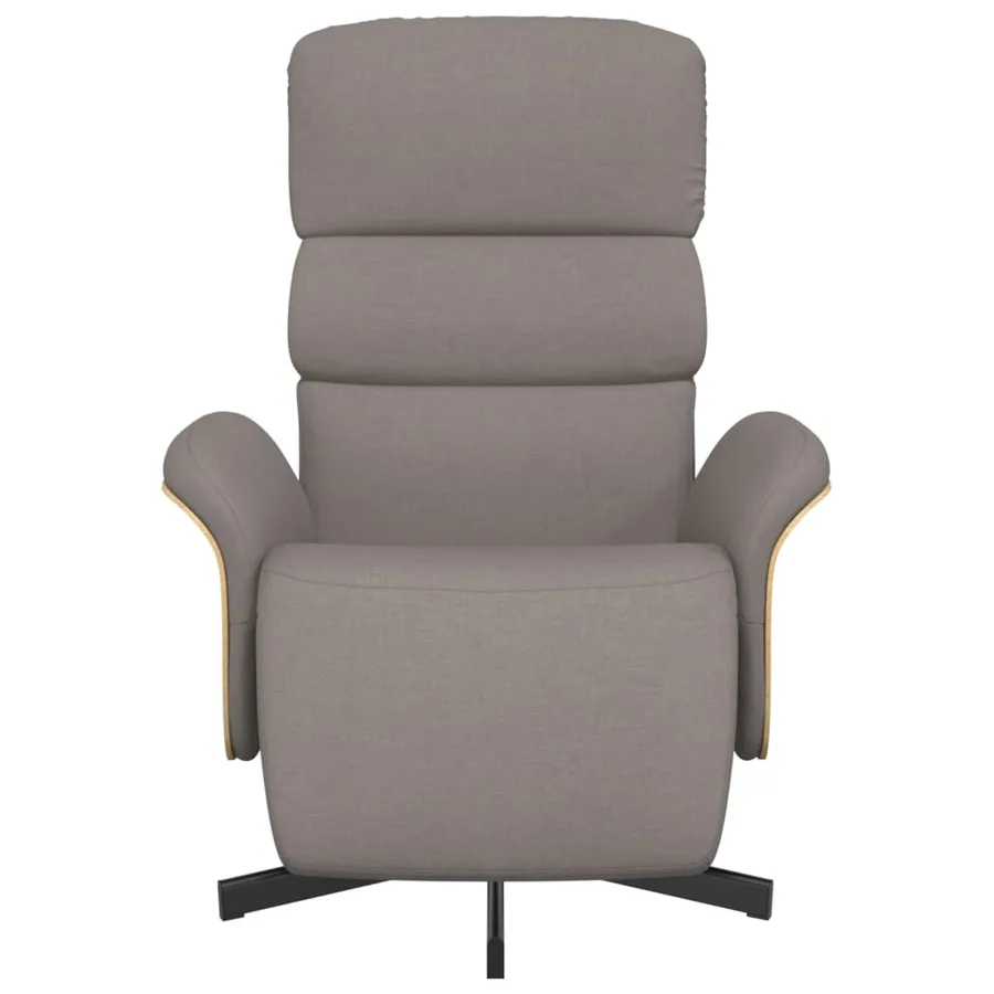 Fauteuil inclinable avec repose-pieds taupe tissu - 3
