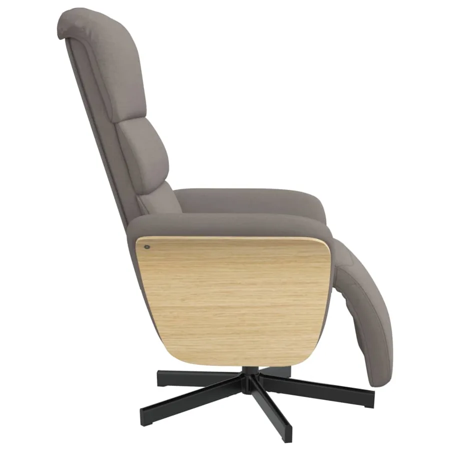 Fauteuil inclinable avec repose-pieds taupe tissu - 4