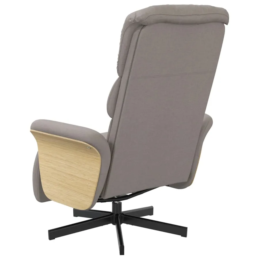 Fauteuil inclinable avec repose-pieds taupe tissu - 5