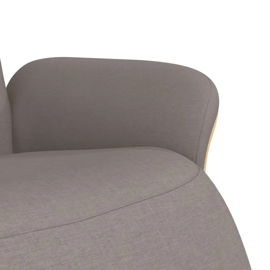 Fauteuil inclinable avec repose-pieds taupe tissu - 6