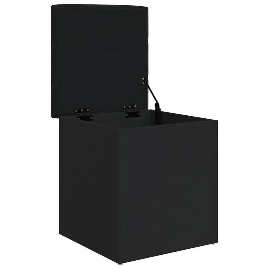 Banc de rangement noir 42x42x45 cm bois d'ingénierie - 3