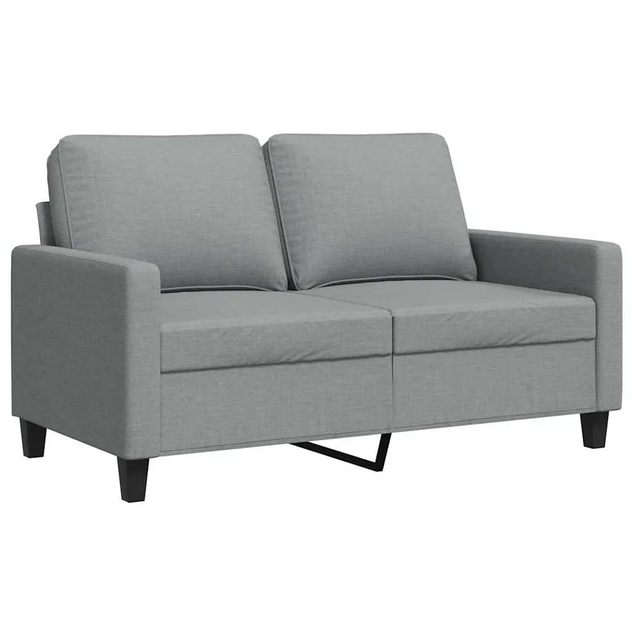 Canapé à 2 places Gris clair 120 cm Tissu - 2