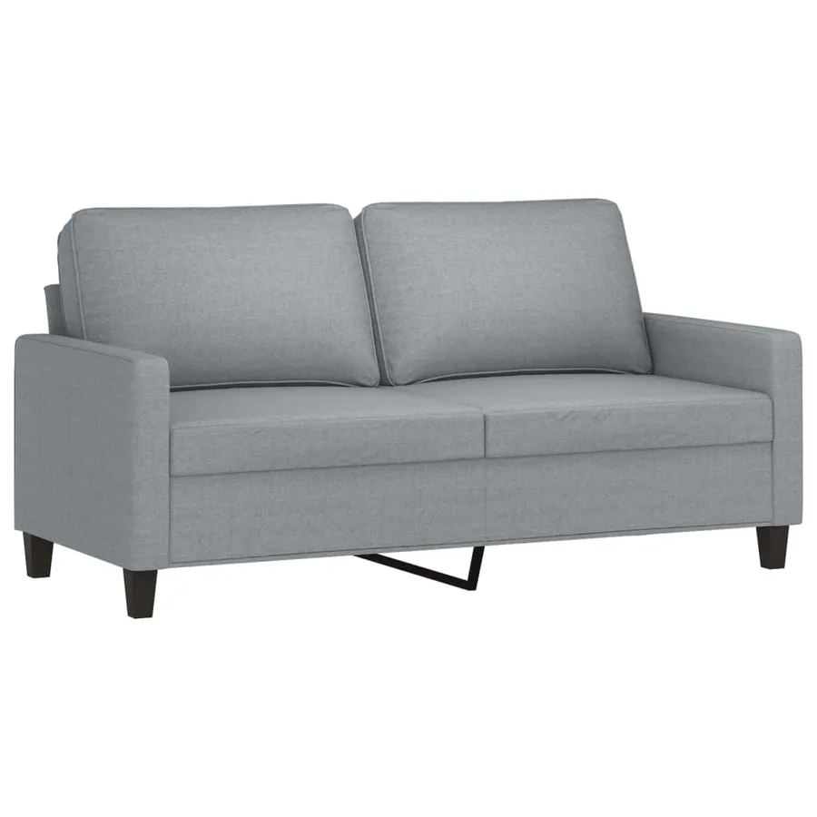 Ensemble de canapés 2 pcs avec coussins Gris clair Tissu - 4